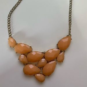 Peach and gold statement necklace